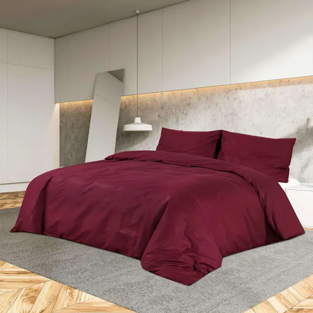 vidaXL Dekbedovertrekset lichtgewicht 140x200 cm microvezel bordeaux, foto 2