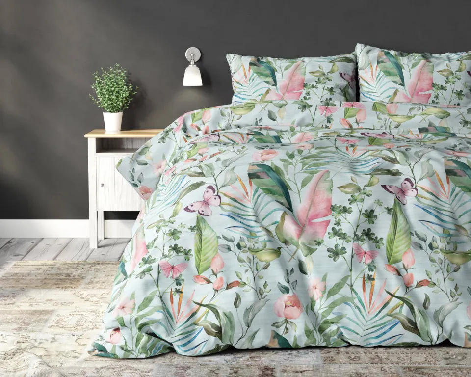 Sleeptime polyester-katoenen dekbedovertrek 2 persoons (200x220 cm) groen, foto 4