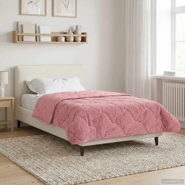 vidaXL Winter Dekbed 135 x 220 cm Winter roze, foto 2