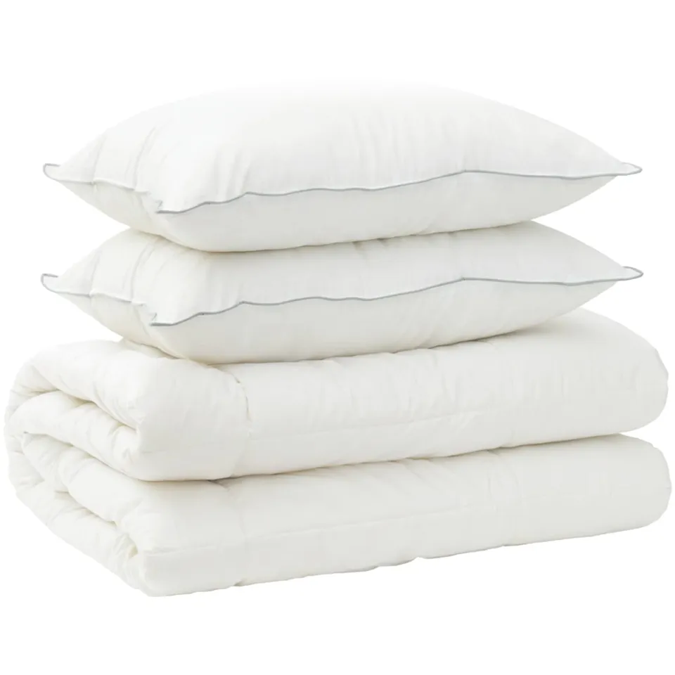 vidaXL Dekbed en Kussen Set 3 st 140 x 220 cm 4 seizoenen 300 GSM Wol wit, foto 3