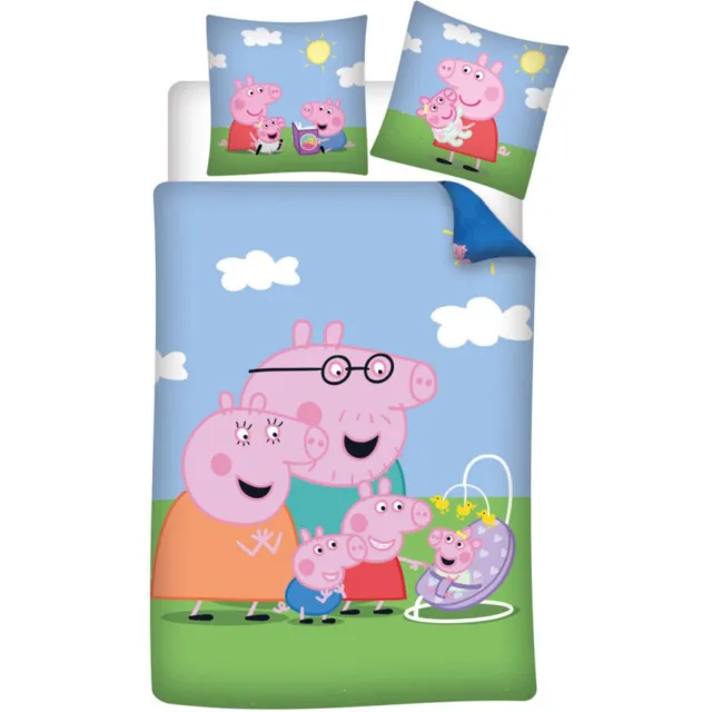 Peppa Pig dekbedovertrek New Member 100 x 135 cm - 40 x 60 cm - katoen Blauw