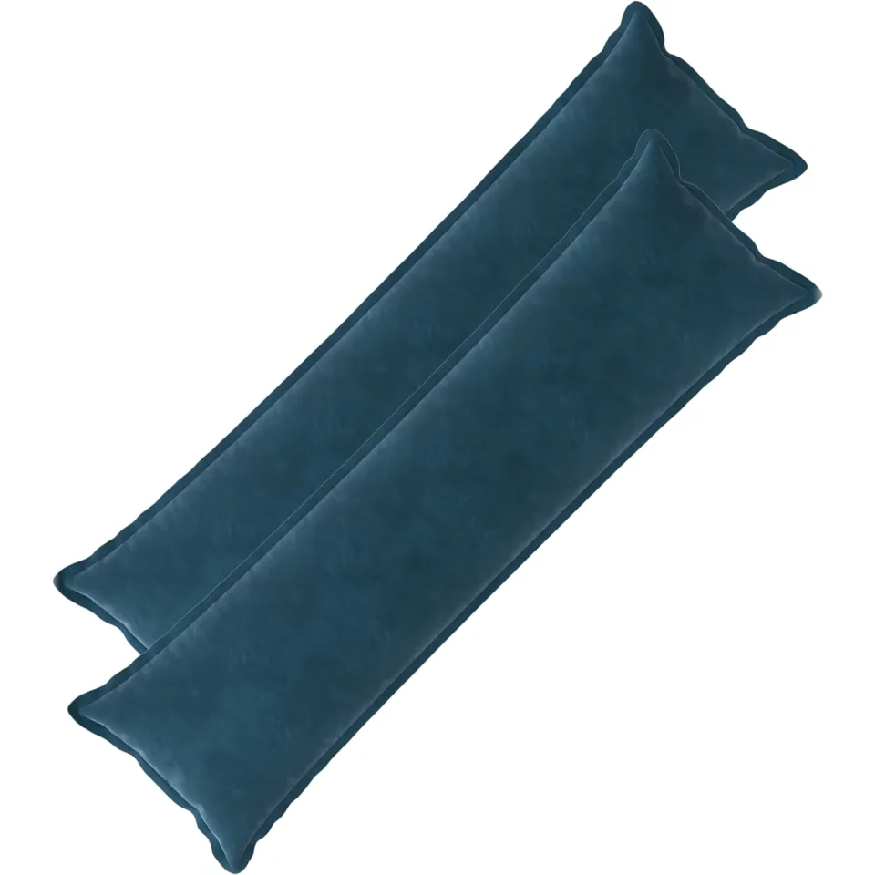 vidaXL Kussensloop 2 st HOUTEN Blauw 40 x 145 cm Fluweel, foto 3