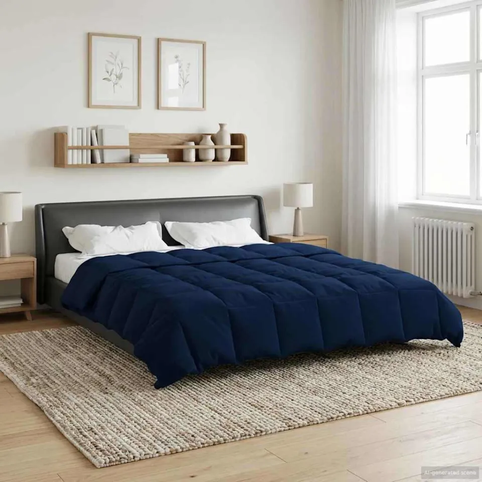 vidaXL Vol jaar dekbed 200 x 240 cm Microfiber (100% polyester) blauw, foto 4