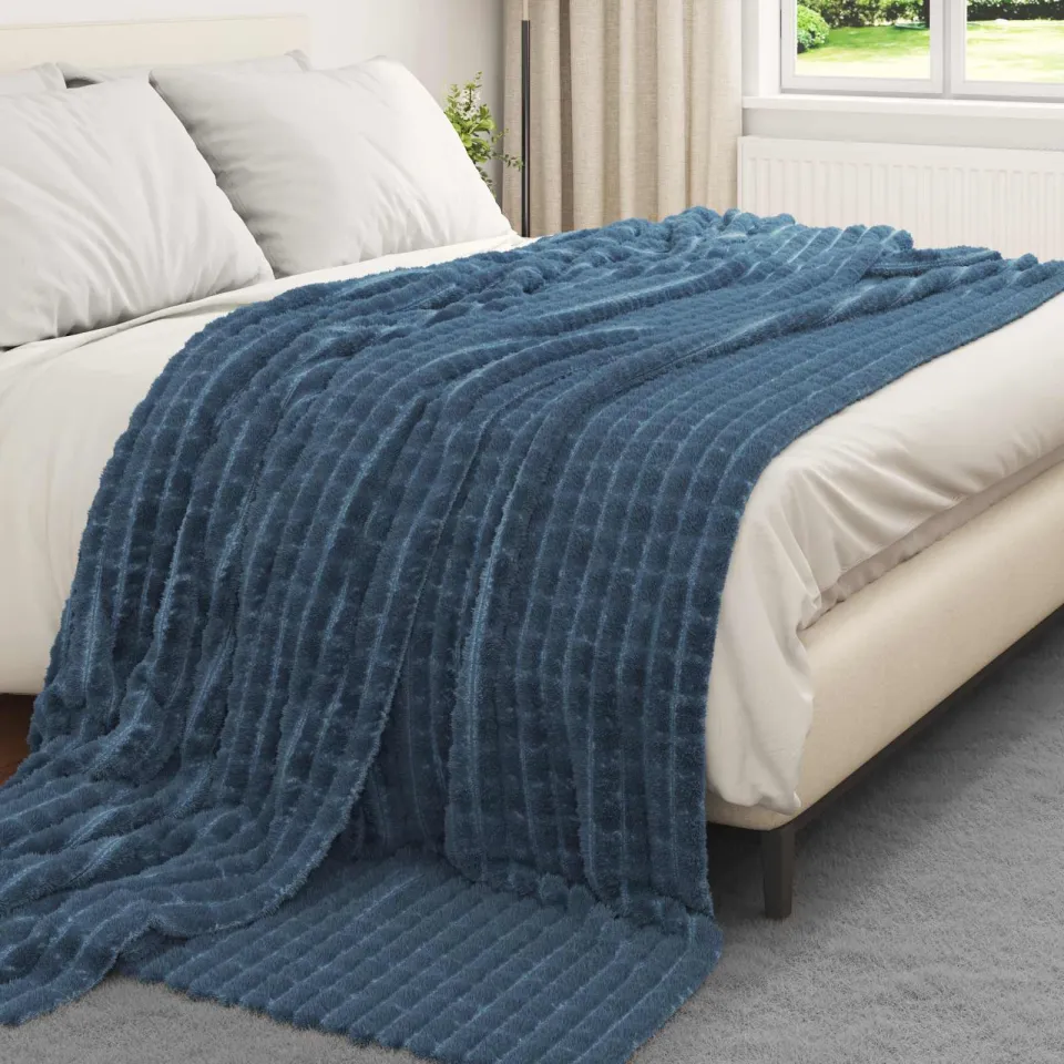 vidaXL Kleden 6 st Marineblauw 270 x 240 cm 9,6 kg Fleece, foto 3