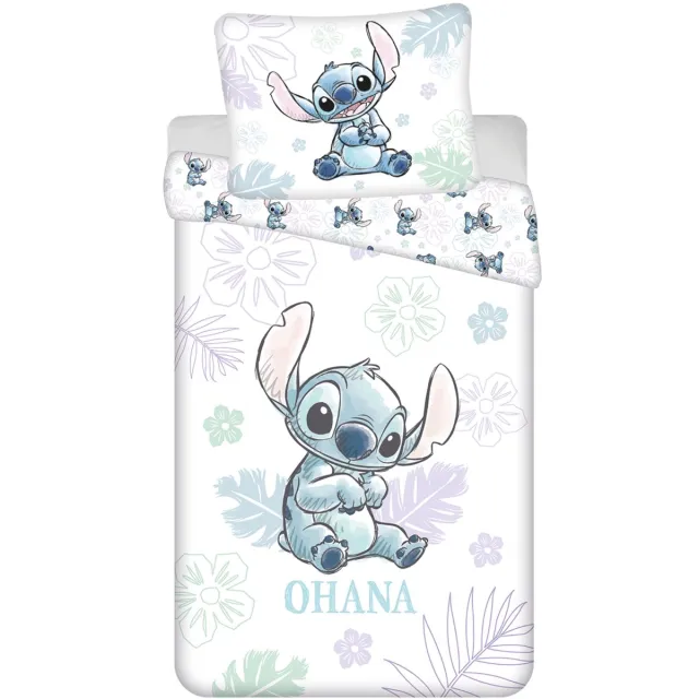 Lilo & Stitch Disney Lilo & Stitch Dekbedovertrek, Ohana - 140 x 200 + 70 x 90 cm - Katoen Wit