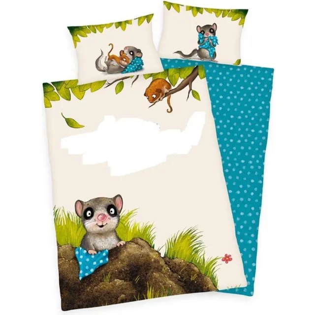 Slaaptextiel Ledikant Dekbedovertrek Relmuis - Baby Dekbed - 100 x 135 cm Wit