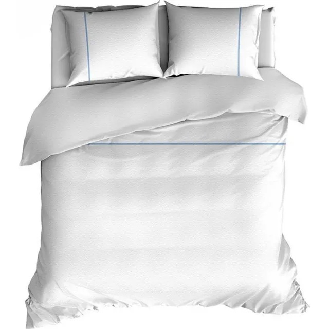 Romanette Duchesse flanel dekbedovertrek - Wit/Blue - 2-persoons (200x200/220 cm + 2 slopen)