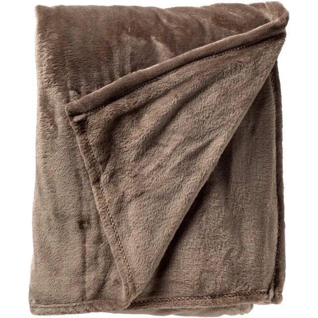 Dutch Decor CHARLIE - plaid 200x220 cm - extra grote fleece deken - effen kleur - Driftwood - taupe