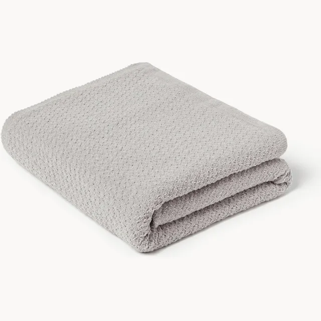 Westwing Collection Zachte gebreide deken Everly van chenille Grijs