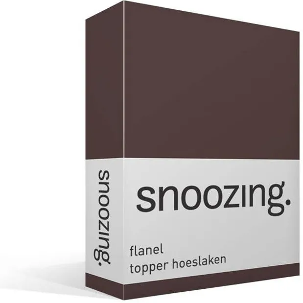 Snoozing Flanel - Hoeslaken - Topper - Lits-jumeaux - 200x200 cm - Bruin