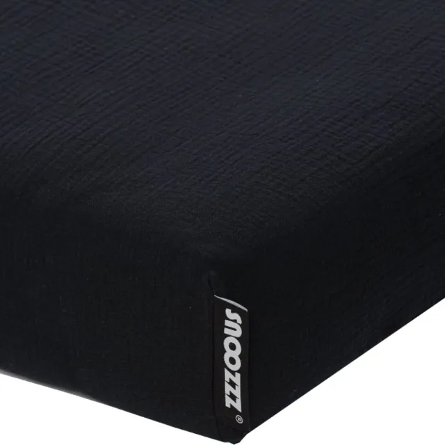 Snoozzz Hoeslaken Ledikant - 60x120cm - 100% Hydrofiel Katoen - Zwart