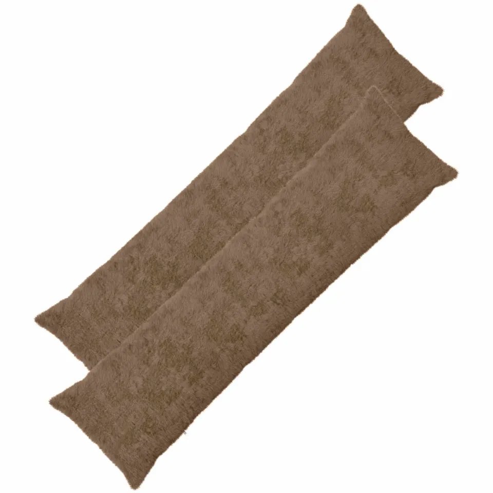 vidaXL Kussensloop 2 st HEERLEN Licht Bruin 40 x 145 cm