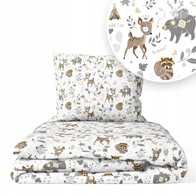 Ankras Kinderbeddengoed 2-delig, Bruine Hertjes, Katoen multicolor
