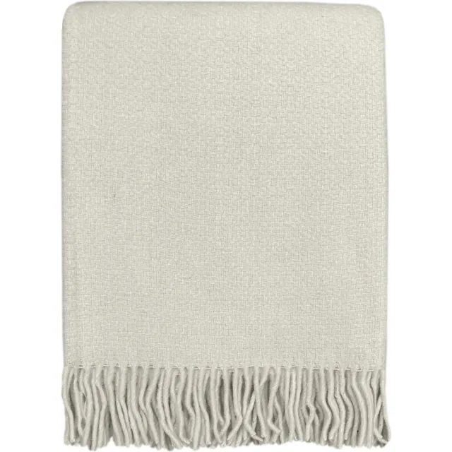 Malagoon Abbey white structure recycled wool throw Offwhite