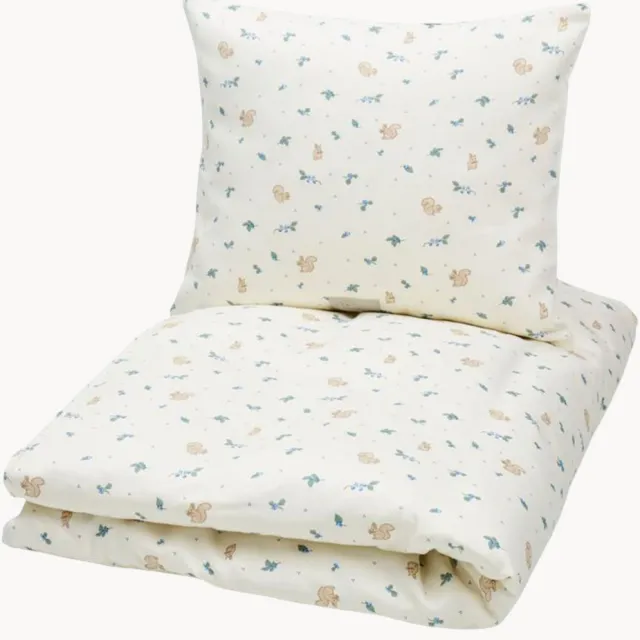 Cam Cam Copenhagen Babybedtextielset Blueberries van katoensatijn Wit