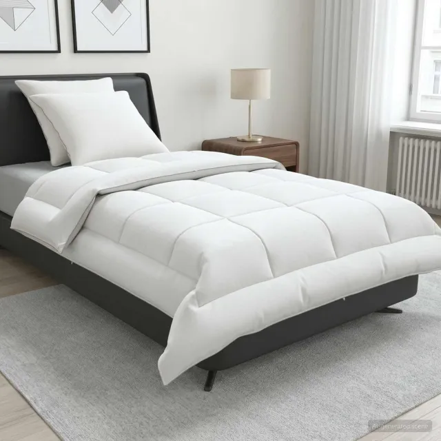 vidaXL Dekbed en Kussen Set 3 st 140x220 cm Zomer 140 GSM Wol Wit