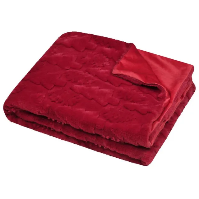 Stof Pluche deken HOHOHO met een kerstpatroon, 130 × 160 cm Rood