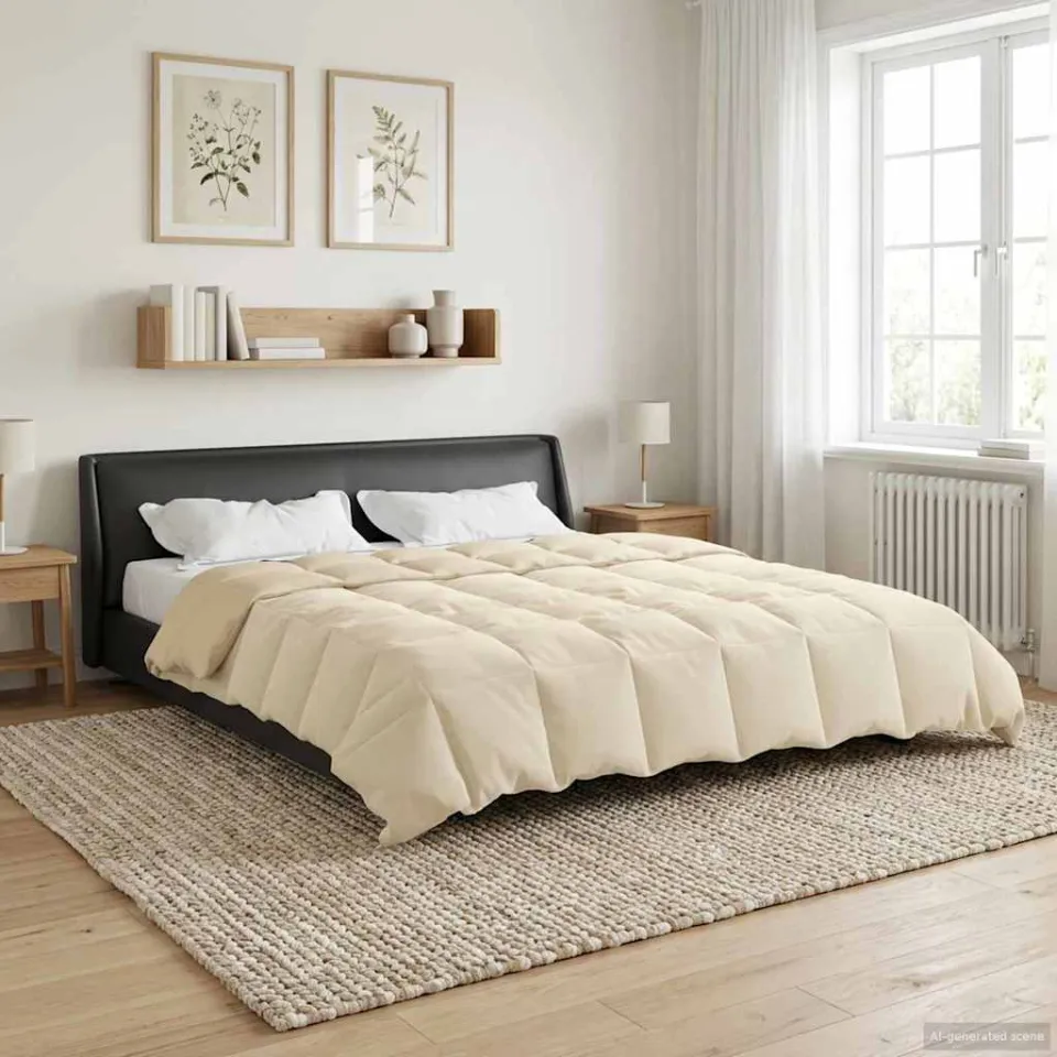 vidaXL Winter Dekbed 200 x 200 cm Winter Microfiber (100% polyester) crème, foto 4