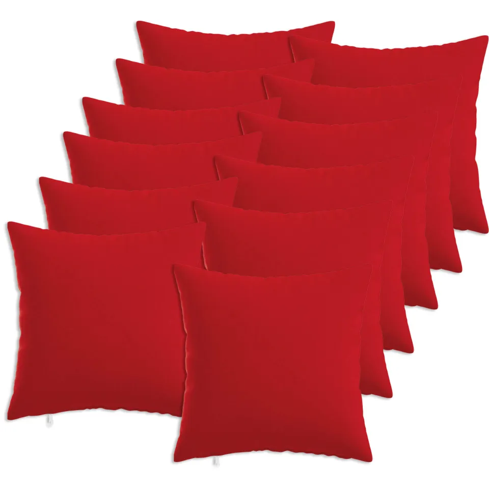 vidaXL Kussensloop 12 st HEERLEN Rood 50 x 50 cm Stof, foto 3
