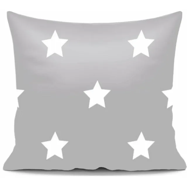 Spod Igły i Nitki Decoratieve Kussenhoes 45x45 Grijs met Witte Sterren