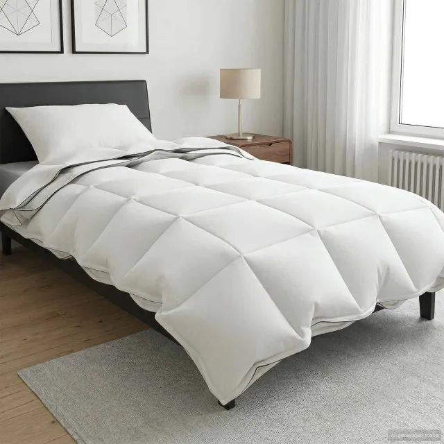 vidaXL Dekbed 135 x 200 cm Alle seizoenen 150 g/m² + 250 g/m² Wit