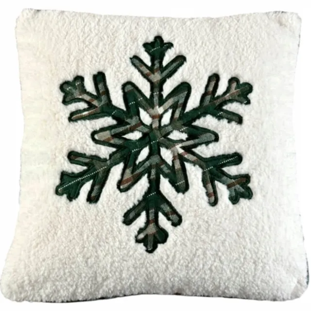 DeHome Kerst Kussenhoes 40x40 cm Groen Sneeuwvlok - Decoratief