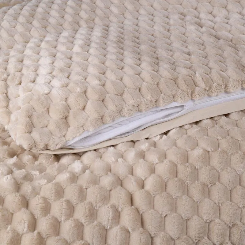 Teddy Hexagon dekbedovertrek - taupe, foto 5