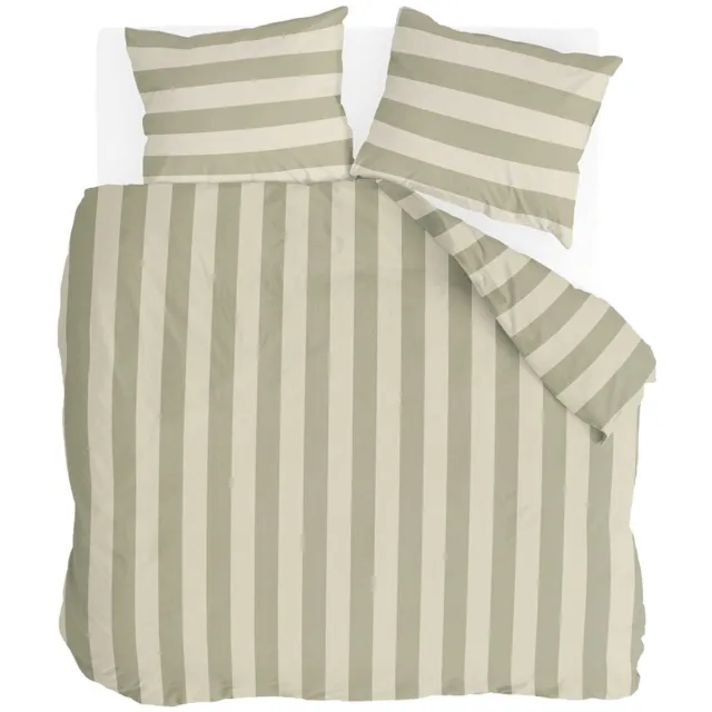 Walra Dekbedovertrek Straight Lines - 200x220 - 70% gerecycled Katoen (GRS) / 30% Katoen (BCI) - Groen