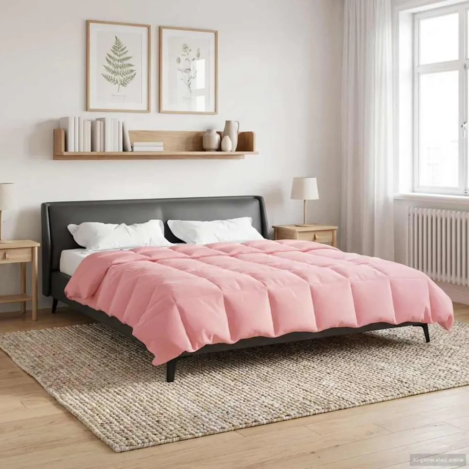 vidaXL Winter Dekbed 200 x 220 cm Winter Microfiber (100% polyester) roze, foto 4