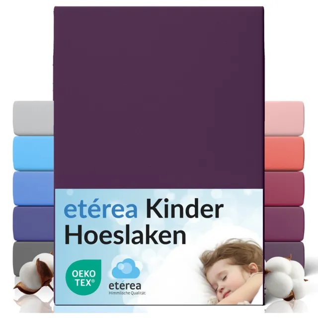 etérea Himmlische Qualität etérea Jersey Hoeslaken 80x160 - 80x180 cm Oekotex Made in Green - 100% katoen - Pruim Plum