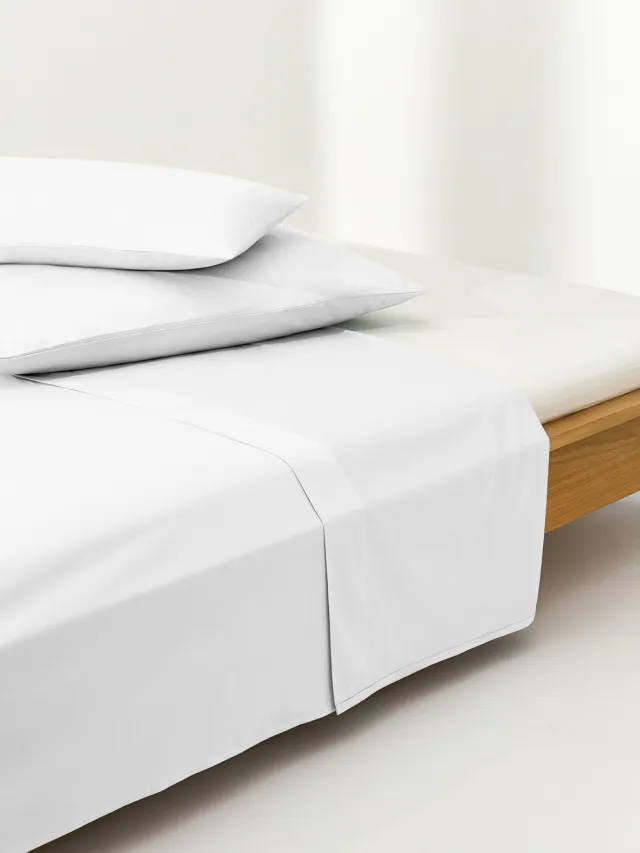 Westwing Collection Katoensatijnen laken Comfort Wit