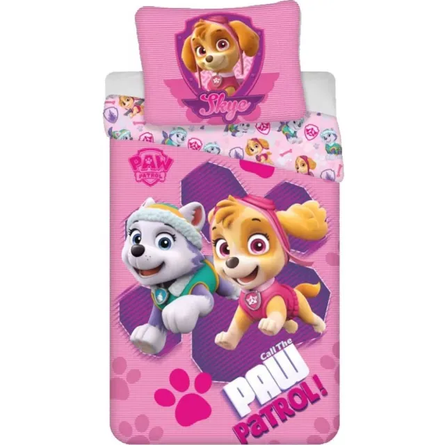 PAW Patrol dekbedovertrek Call Skye 140 x 200 cm - 70 x 90 cm - katoen Roze multi