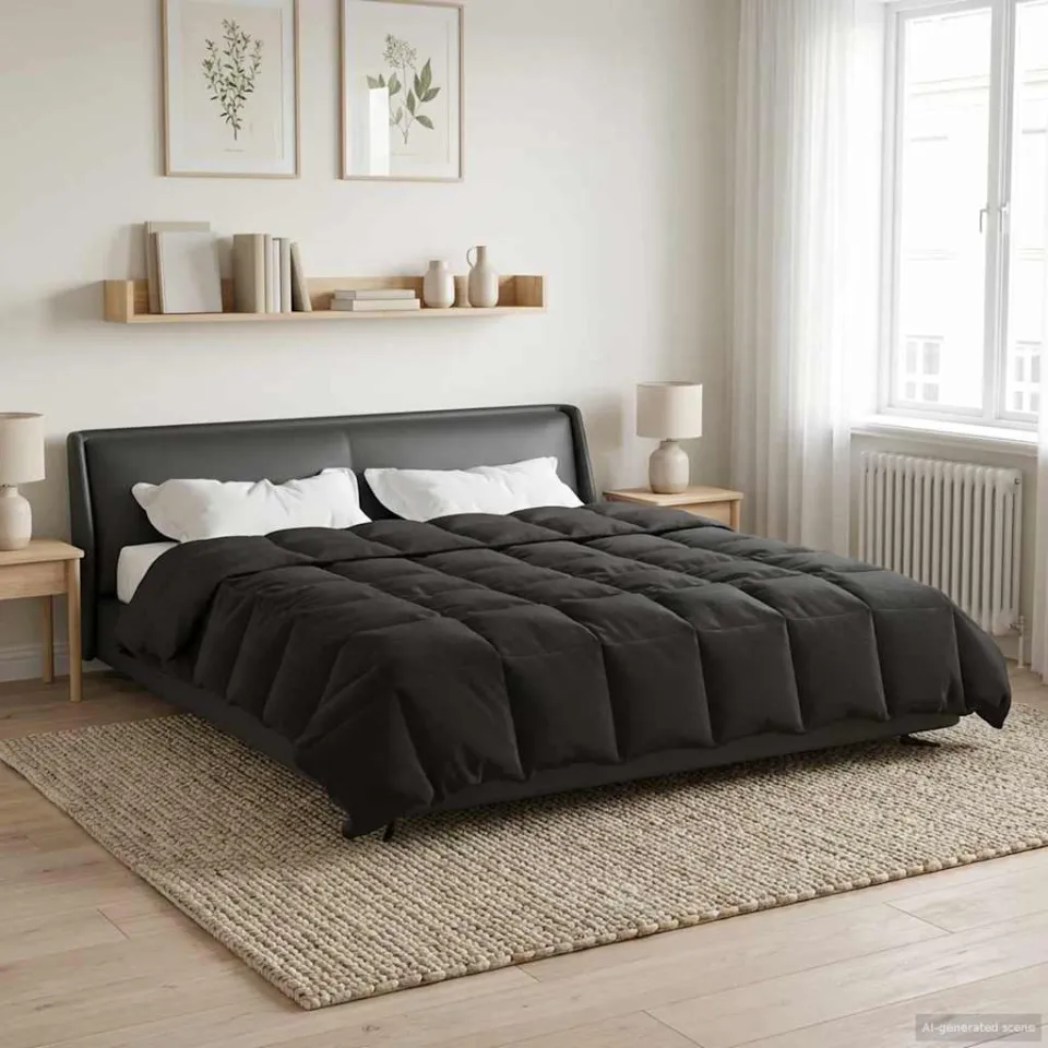 vidaXL Winter Dekbed 240 x 260 cm Winter Microfiber (100% polyester) anthraciet, foto 4