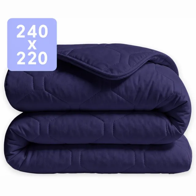 Happybed Dekbed zonder overtrek 240x220 - Wasbaar Zomerdekbed - Bedrukt dekbed zonder hoes - Hoesloos Dekbed - Lits Jumeaux - Navy