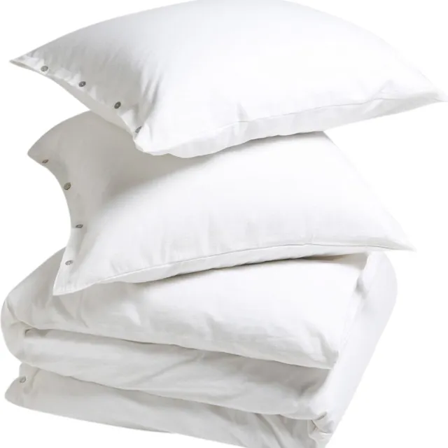 Yumeko dekbedovertrek flanel wit 240x220 + 2/60x70 - Biologisch & ecologisch Pure White