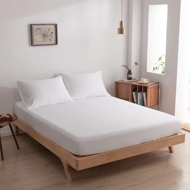 Boomba Bamboo bamboe hoeslaken - Coco White - 120x200 cm - hoekhoogte 35 cm - 100% biologisch bamboe - 400TC satijn Wit
