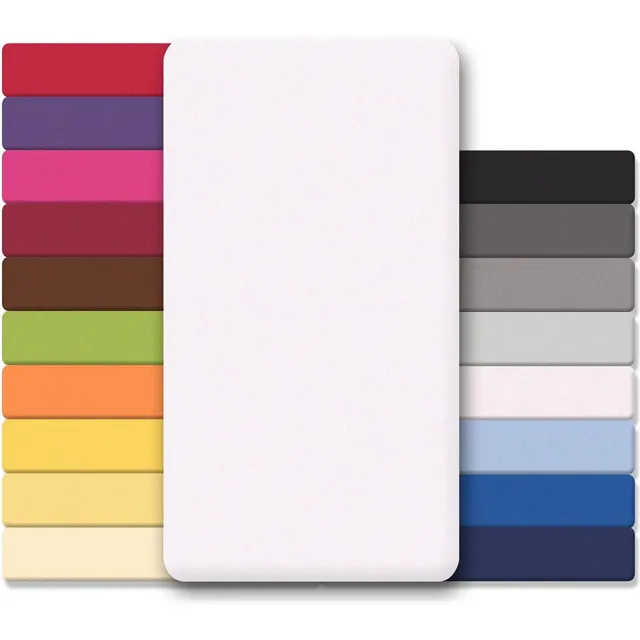 Lucina Hoeslaken Jersey Katoen Stretch 30cm Hoge Hoek - wit 90x200cm - 100x200cm