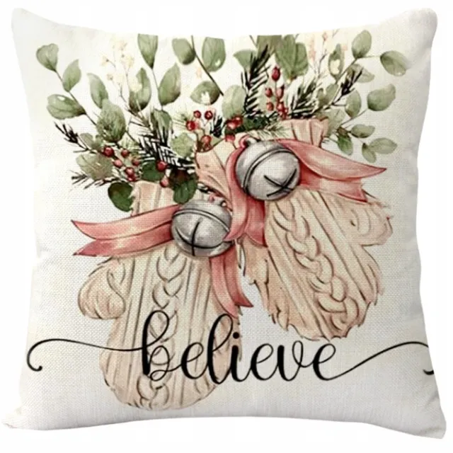 MartiCo Kerst Kussenhoes Decoratief 45x45 cm - Fijne Feestdagen Red