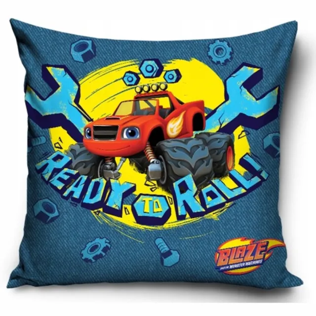 Carbotex Blaze en de Monsterwielen Kussensloop 40x40 cm - Officiële Licentie Blauw