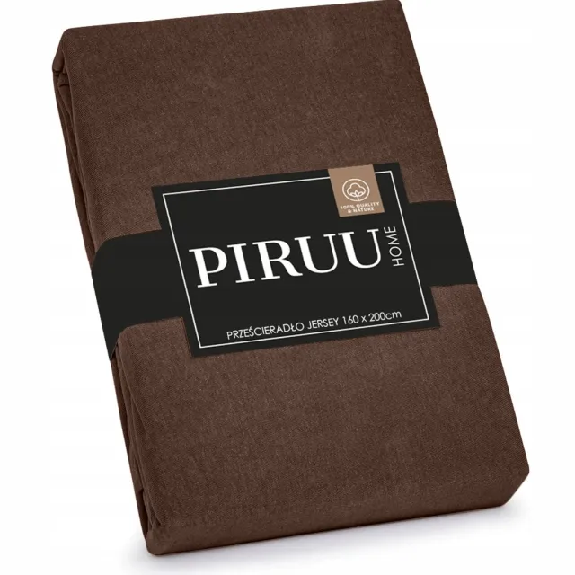 PIRUU HOME Jersey Hoeslaken met Elastiek - Zacht Katoen Bruin