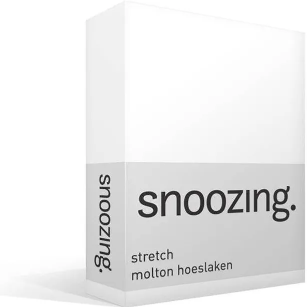 Snoozing Stretch - Molton - Hoeslaken - Tweepersoons - 120/130/140x200 cm - Wit
