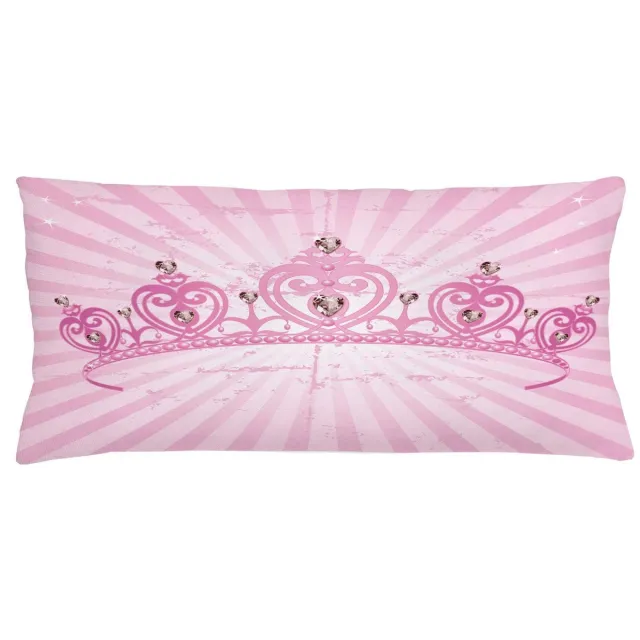 ABAKUHAUS Meisje Kussenhoes, Roze Princess, Decoratieve Kussenhoes met Dubbelzijdige Print, Ritssluiting, Wasbaar, 90 x 40 cm, Roze Blassrosa