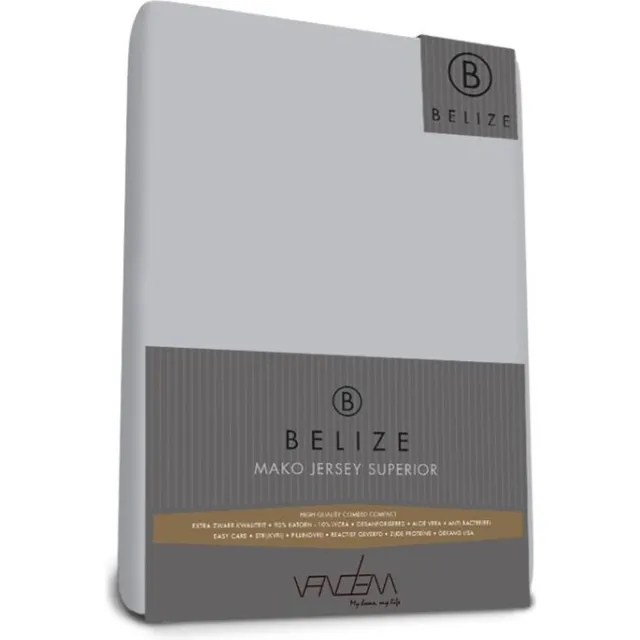 Van Dem Belize - Topper Mako Jersey 90 x 200 cm zilvergrijs