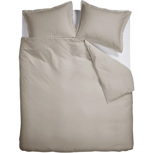 Ambiante Satin Uni dekbedovertrek - Lits-Jumeaux XL - 260 x 200/220 cm - Zand