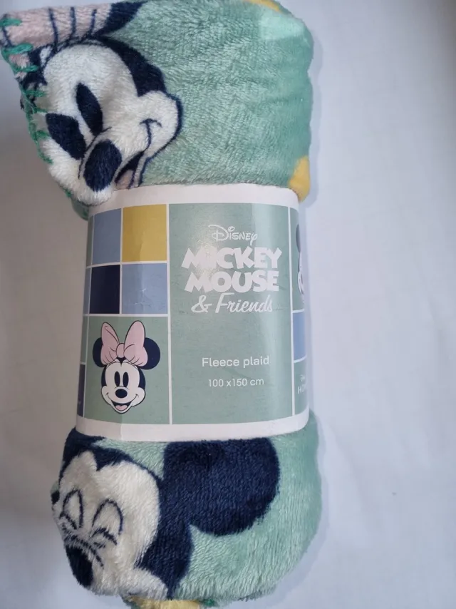 Disney Deken Disney Mickey - Fleece - Plaid - 100x150 cm - groen paars kindercadeau, kerstcadeau