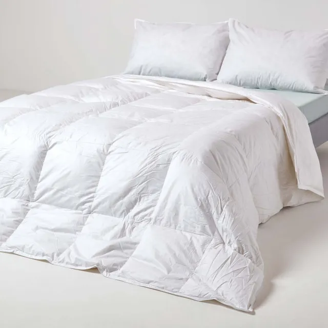 Homescapes Luxury Eendendons Dekbed 260x200 cm – Warmteklasse 2 – Allround Dekbed – Katoen 300TC – OEKO-TEX® & RDS Wit