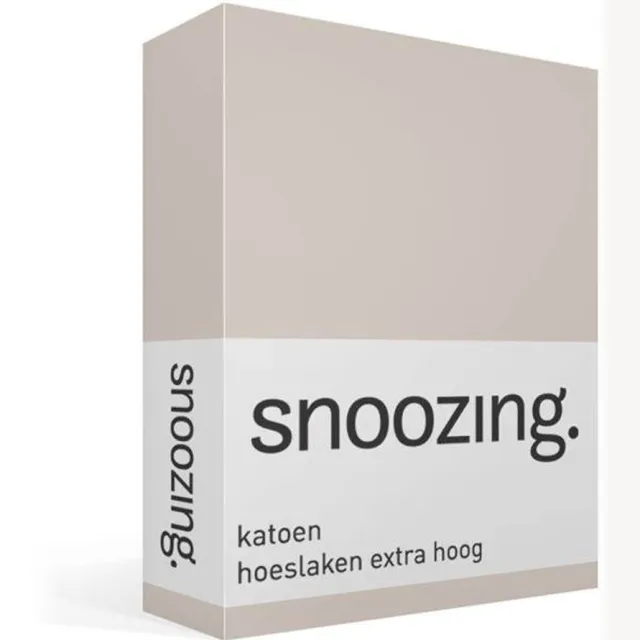 Snoozing katoen hoeslaken extra hoog - 160x210 cm - Lits-jumeaux - Zand