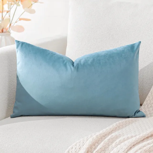 Ibenzoa Fluwelen Kussensloop Voor Sierkussen Decoratie In Woonkamer Of Slaapkamer 30 x 50 cm Lichtblauw