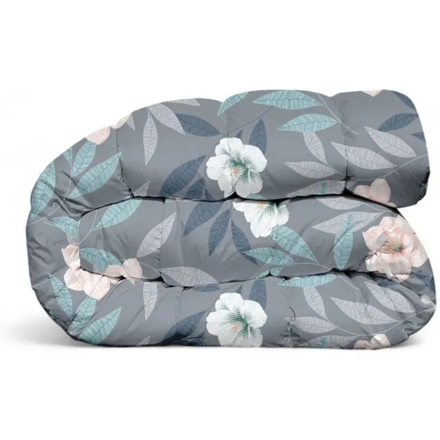 bedlin Premium Dekbed bedrukt - Zonder hoes ( 2 in 1 ) - Tweezijdig - 240 x 220 cm - Flowers / Chic Panter Multicolor
