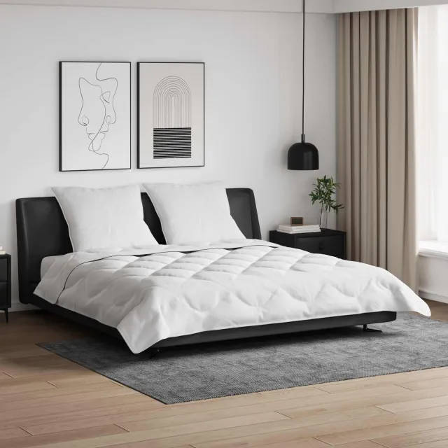 vidaXL Zomer Dekbed met kussen 3 st Wit Microvezel